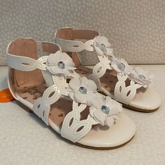 Jumping Beans Girls Size 9 Extrvagant Gladiator White Sandals - Picture 1 of 6